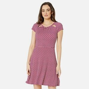Michael Kors Bias Tile Dot Fit and Flare Dress NWT Size XL